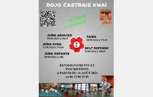 Dates de rentrée au Dojo Castrais Kwaï