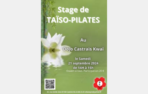 Inscription au stage de Taïso-Pilage du 21 septembre 2024 au Dojo Castrais Kwaï