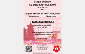 Stage de judo et Kagami Biraki (cérémonie des voeux, célébration du Nouvel An).le 4 janvier 2024