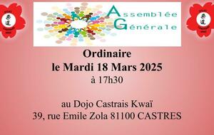 ASSEMBLÉE GÉNÉRALE ORDINAIRE du Dojo Castrais Kwaï