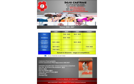 Tarifs et horaires 2026-2027